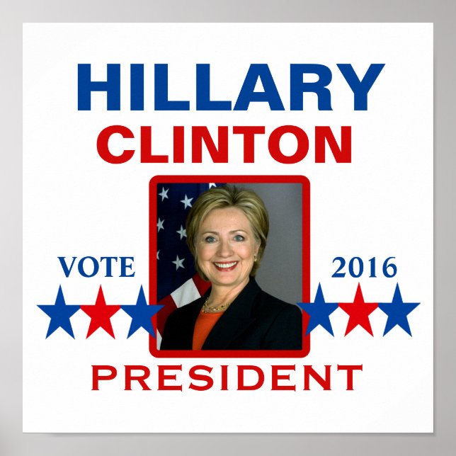 Poster Hillary Clinton pour le président 2016 (Devant)