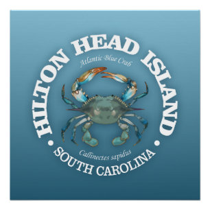 Poster Hilton Head (crabe bleu)