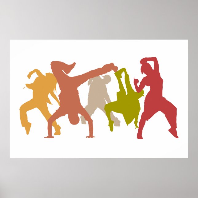 Poster Hip Hop Dancers Illustration (Devant)