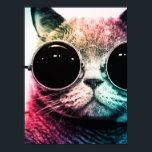 Poster Hipster Cat Pop Art<br><div class="desc">Ce chat cool hipster égaye n'importe quelle pièce.</div>