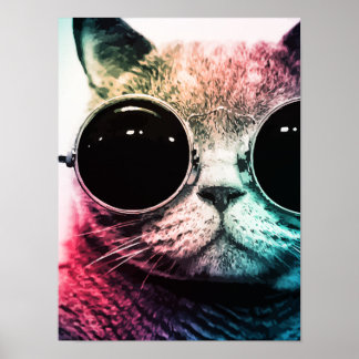 Poster Hipster Cat Pop Art