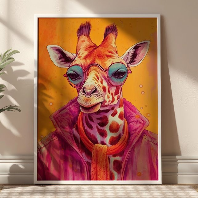 Poster Hipster Giraffe (Créateur téléchargé)