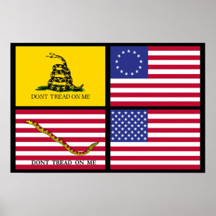 Poster Histoire Des Drapeaux Des États-Unis