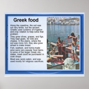 Poster Histoire, Grèce antique, cuisine grecque et pêche