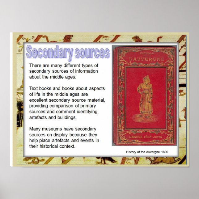 Poster Histoire, médiéval, sources secondaires (Devant)