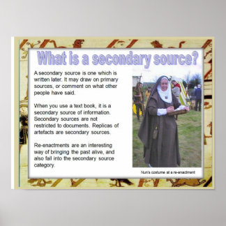 Poster Histoire, médiévale, Qu'est-ce qu'une source secon