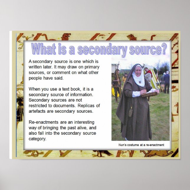 Poster Histoire, médiévale, Qu'est-ce qu'une source secon (Devant)