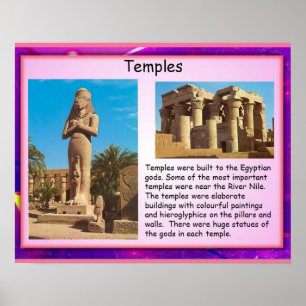 Poster Histoire, Temples de l'Egypte antique