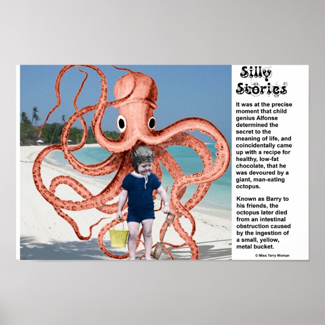 Poster Histoires stupides : Octopus mangeant de l'homme (Devant)