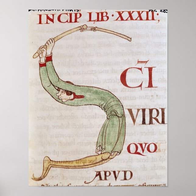 Poster Historiated initial 'S' depicting a man (Devant)