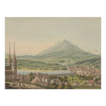 Historical Lucerne Art Print - Vintage Swiss