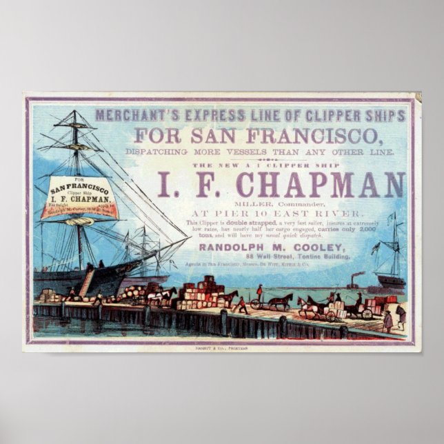 Poster historique du Repro de Chapman Clipper Ship (Devant)
