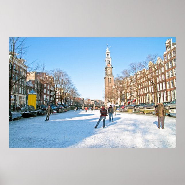 Poster Hiver à Amsterdam, Pays-Bas (Devant)