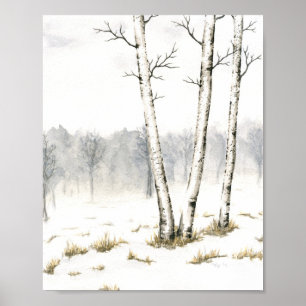 Poster Hiver Arbres Beaux Art Imprimer