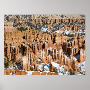 Poster Hiver en canyon de Bryce, point de coucher du