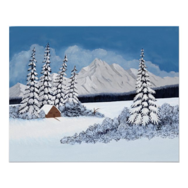 Poster Hiver enneigé brillant (Devant)
