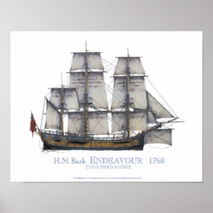 Poster HM Bark Endeavor 1768, tony fernandes