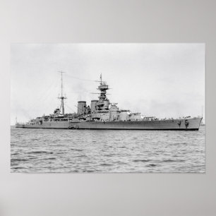 Poster HMS Hood 16,5 po x 11 po