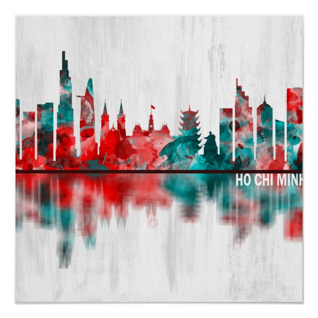 Poster Ho Chi Minh City Vietnam Skyline (Devant)