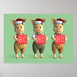 Poster Ho Ho Ho Piglets