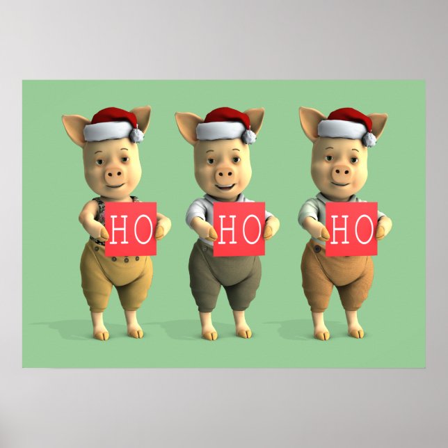 Poster Ho Ho Ho Piglets (Devant)