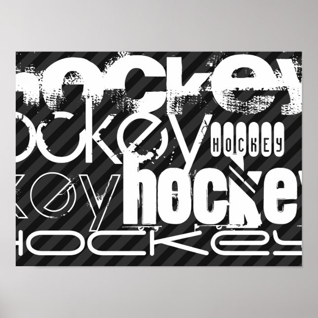 Poster Hockey ; Gris noir et gris foncé (Devant)