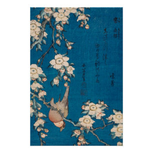 Poster Hokusai Bullfinch et Weeping Cherry GalleryHD