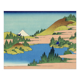 Poster Hokusai Lac Hakone dans la province de Sagami 
