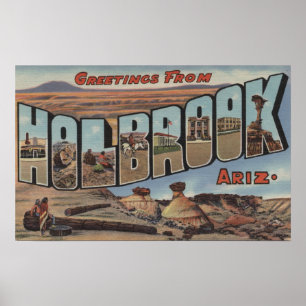 Poster Holbrook, Arizona - grandes scènes de lettre