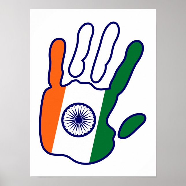 Poster holiES - Inde Drapeau main - être un fan (Devant)
