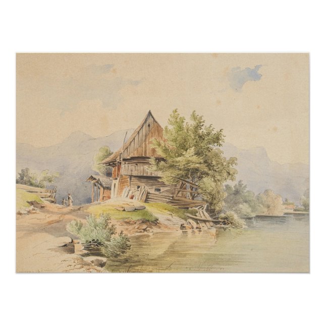 Poster Holzhütte am See - Carl Lafite (Devant)