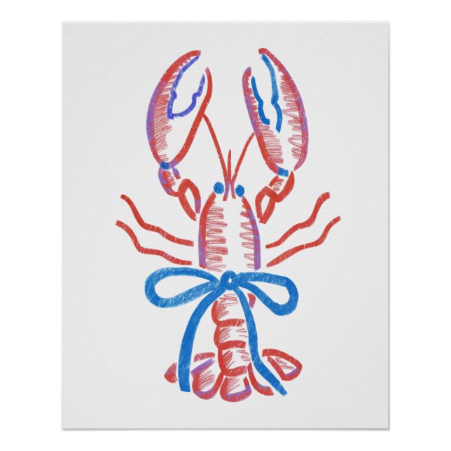 Poster Homard esthétique tendance (Devant)