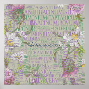 Poster Homéopathie - Art Word avec remèdes