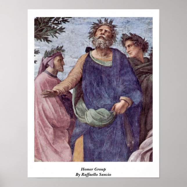 Poster Homer Group By Raffaello Sanzio (Devant)