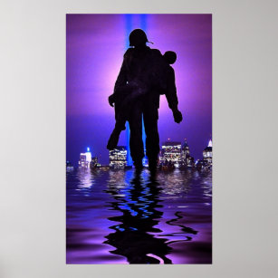 Poster Hommage au World Trade Center à la lumière