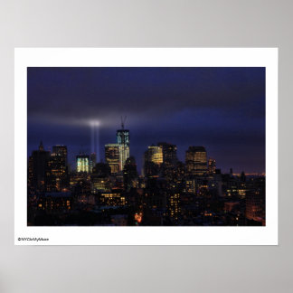 Poster Hommage WTC à la lumière - 11/9/2011 à la hauteur