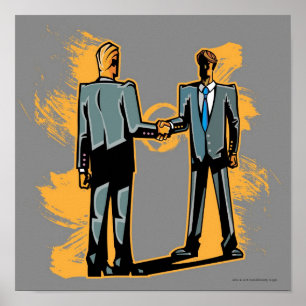 Poster Homme d'affaires deux se serrant la main