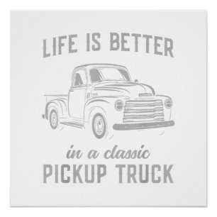 Poster Homme de camionnette classique rétro