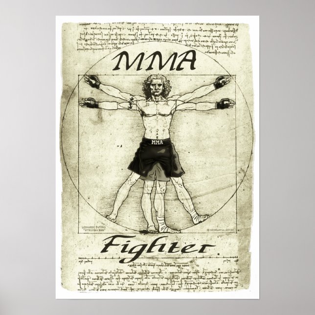 Poster Homme MIXED MARTIAL ART vitruvien (Devant)
