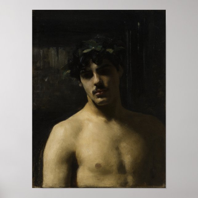 Poster Homme portant des lauriers (Devant)
