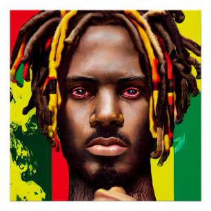 Poster Homme triste Roi Noir Melanin Bruh Frère