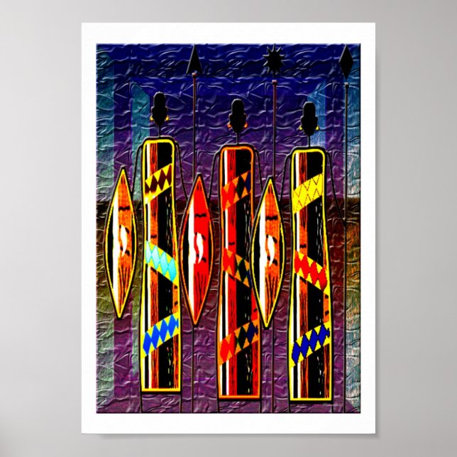 Poster Hommes africains (Devant)