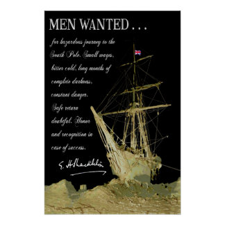 Poster Hommes Recherché pour l'exploration du pôle Sud -