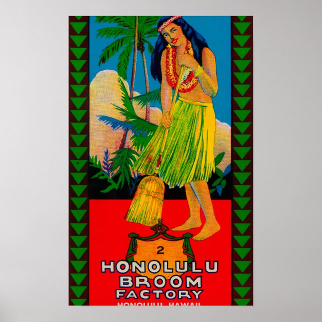 Poster Honolulu Handle de chambre LabelHonolulu, HI (Devant)