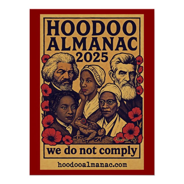 Poster Hoodoo Almanac 2025 nous ne nous conformons pas à  (Devant)