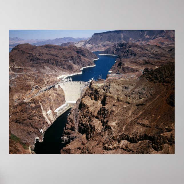 Poster Hoover Dam - vue aérienne (Devant)
