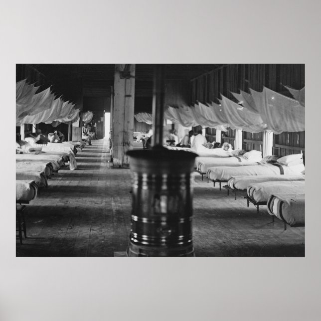 Poster Hôpital de guerre civile, 1864 (Devant)