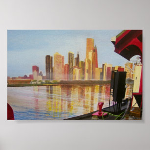 Poster Horizon de Chicago de pilier de marine