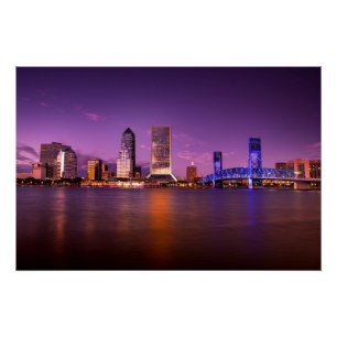 Poster Horizon de Jacksonville la Floride la nuit