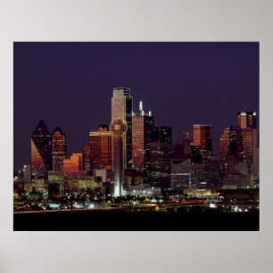 Poster Horizon de nuit de Dallas, le Texas